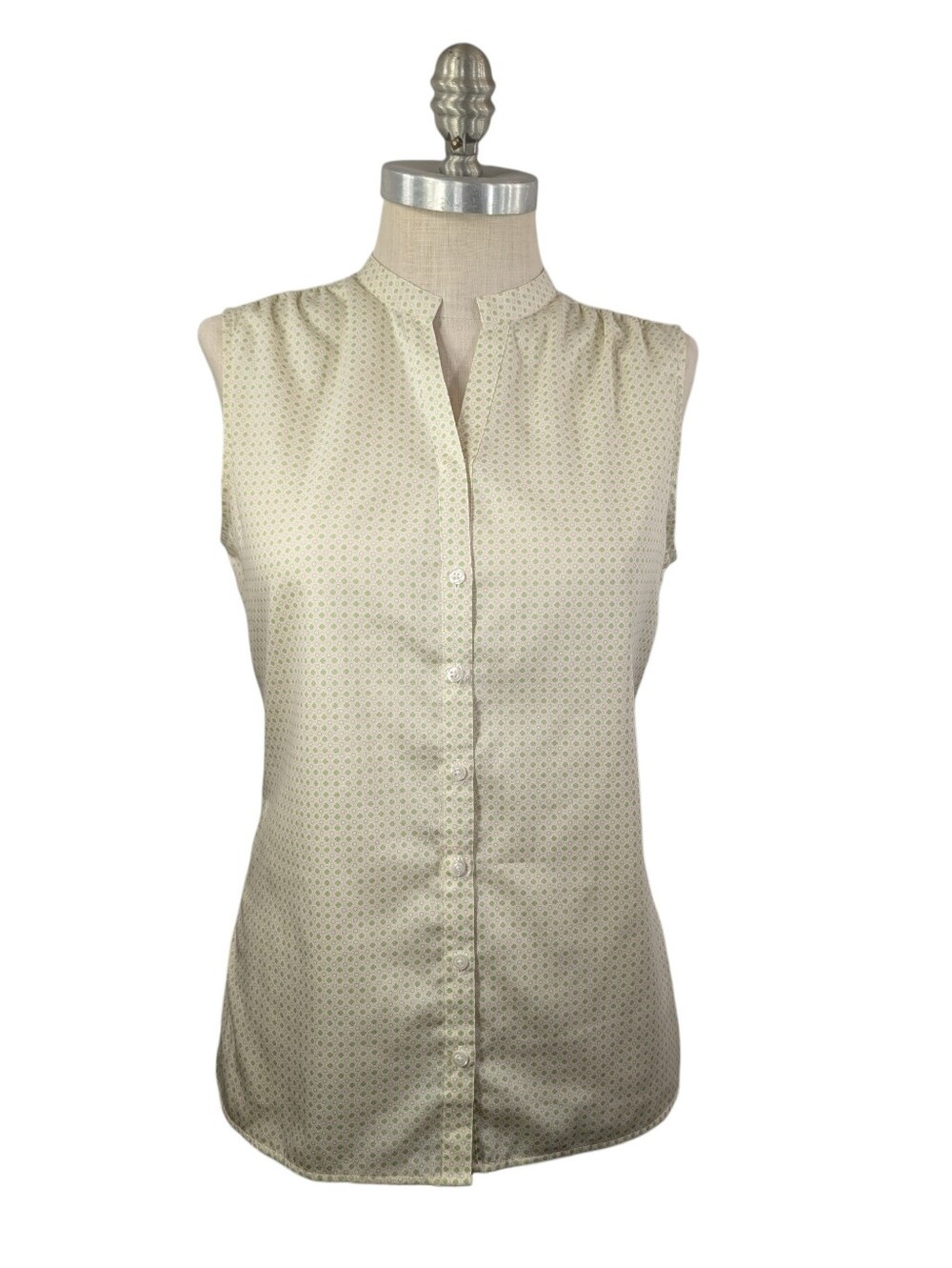 Brooks Brothers 346 Women's Geometric Sleeveless Button-Down Shirt